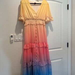 Rainbow flying tomatoe dress